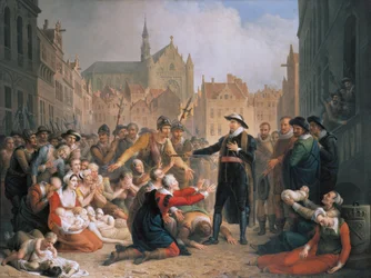 Burgomaster van der Werf Offers His Sword to the People of Leiden